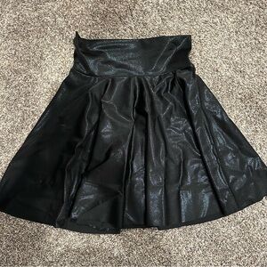 Girls Shiny Black Skirt